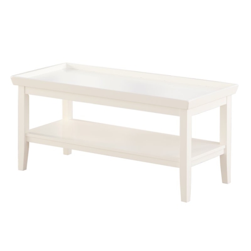 Convenience Concepts Ledgewood Coffee Table in White Wood Finish