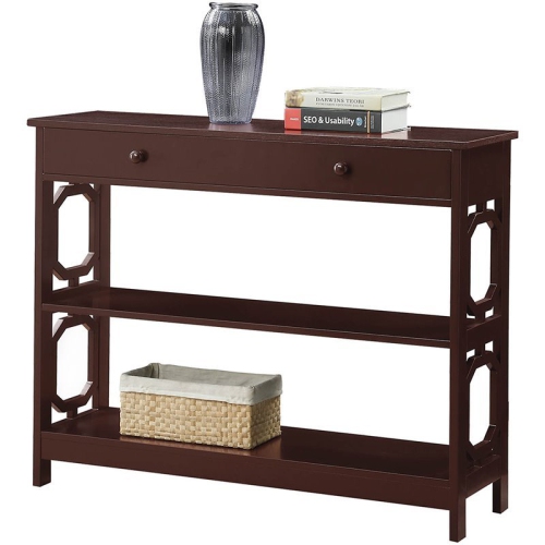 PEMBERLY ROW  Contemporary Storage Console Table In Espresso Wood Finish