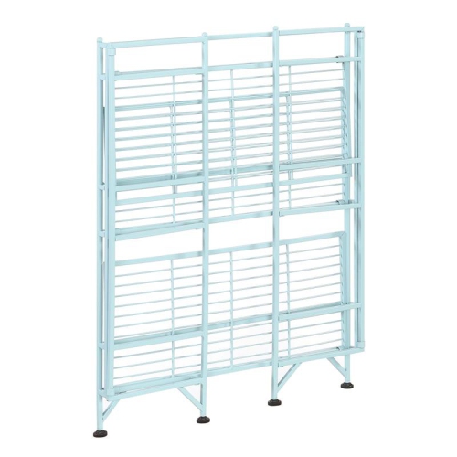 Convenience Concepts Xtra Storage Three-Tier Wide Folding Shelf in Green Metal