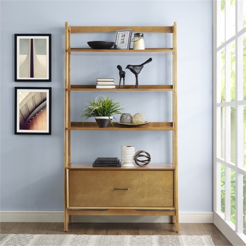 Pemberly Row 38" 4 Shelf Bookcase in Acorn