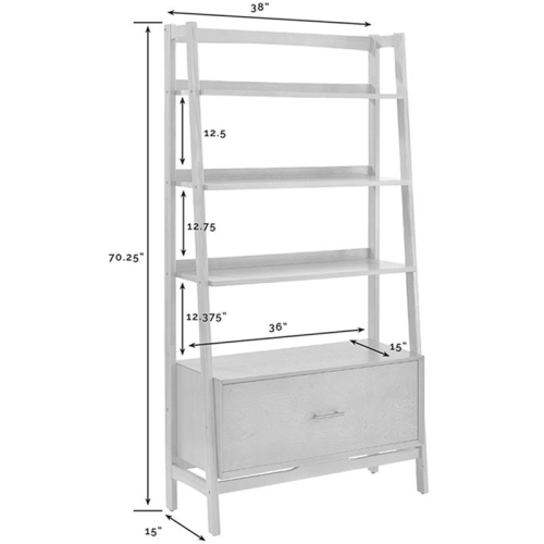 Pemberly Row 38" 4 Shelf Bookcase in Acorn