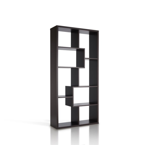 Furniture of America Adeo Contemporary Wood 10-Shelf Bookcase in Walnut