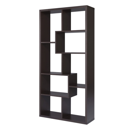 Furniture of America Adeo Contemporary Wood 10-Shelf Bookcase in Walnut