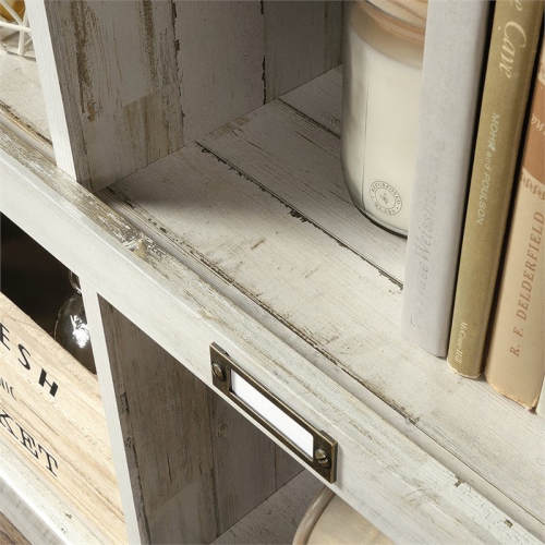 Pemberly Row Engineered Wood 10-Cubby Bookcase in White Plank