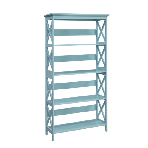 Pemberly Row Five-Tier Bookcase in Mint Green Wood Finish