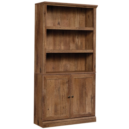 PEMBERLY ROW  Storage 3-Shelf 2-Door Tall Wood Bookcase In Vintage Oak