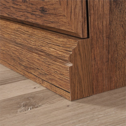 Bibliothèque en bois haute à 3 tablettes et 2 portes Pemberly Row, chêne rétro