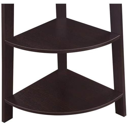Convenience Concepts Newport 5-Tier Wide Corner Bookcase in Espresso Wood