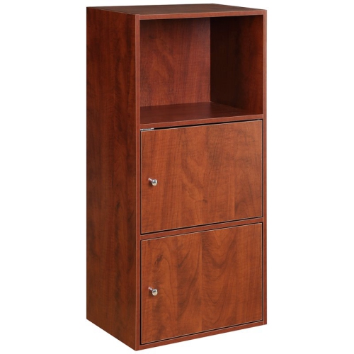 PEMBERLY ROW  Two-Door Bookcase In Cherry Wood Finish