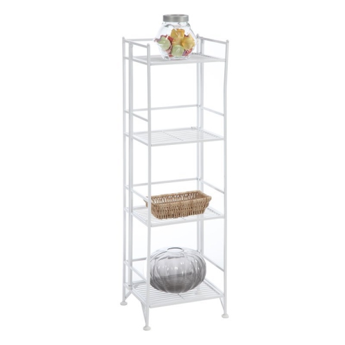 PEMBERLY ROW  Four-Tier Folding Shelf In Metal Finish In White