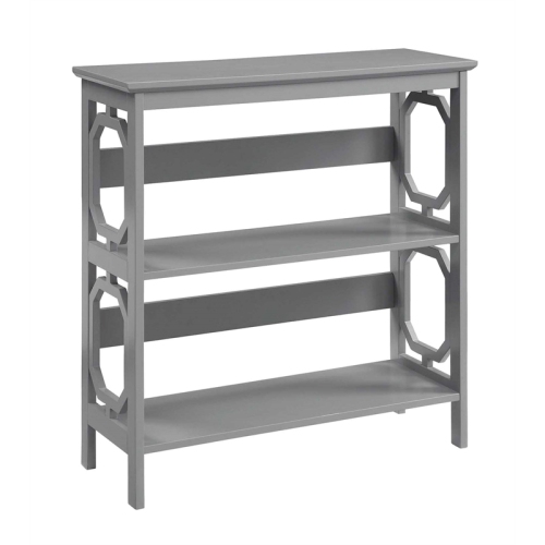 Pemberly Row Three-Tier Bookcase in Gray Wood Finish