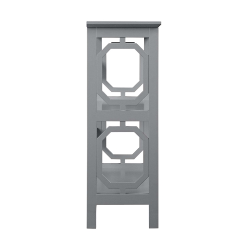 Pemberly Row Three-Tier Bookcase in Gray Wood Finish