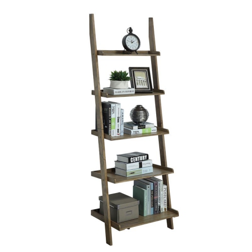 BOWERY HILL  Heritage Bookshelf Ladder- Natural Driftwood Wood