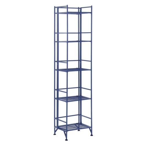 Convenience Concepts Xtra Storage Five-Tier Folding Shelf in Cobalt Blue Metal