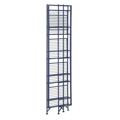 Convenience Concepts Xtra Storage Five-Tier Folding Shelf in Cobalt Blue Metal