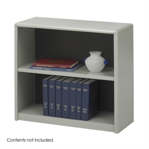 PEMBERLY ROW  2-Shelf Economy Steel Bookcase In Grey