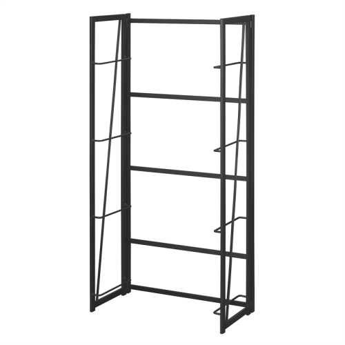 Convenience Concepts Xtra Folding Four-Tier Bookshelf in Black Wood Finish