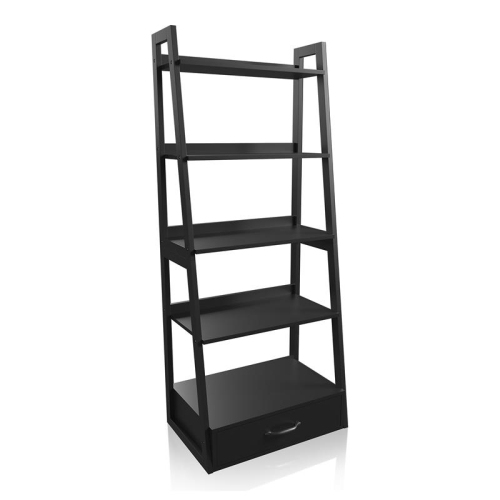 Furniture of America Ploomer Transitional Wood 1-Drawer Bookcase in Black