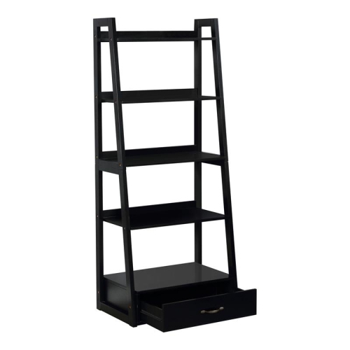 Furniture of America Ploomer Transitional Wood 1-Drawer Bookcase in Black