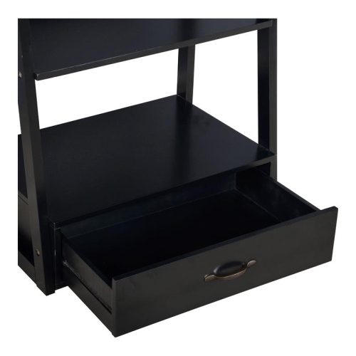 Furniture of America Ploomer Transitional Wood 1-Drawer Bookcase in Black