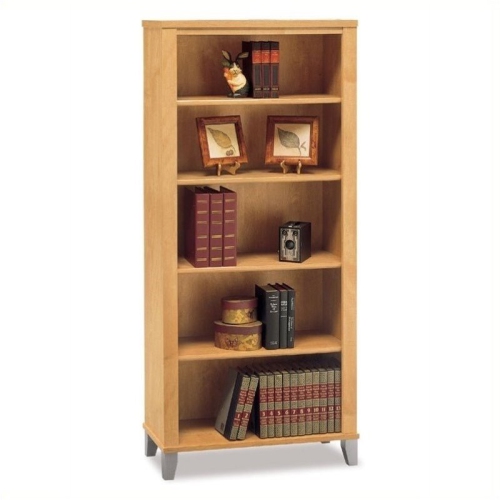 Scranton & Co 5 Shelf Wood Bookcase in Maple Cross