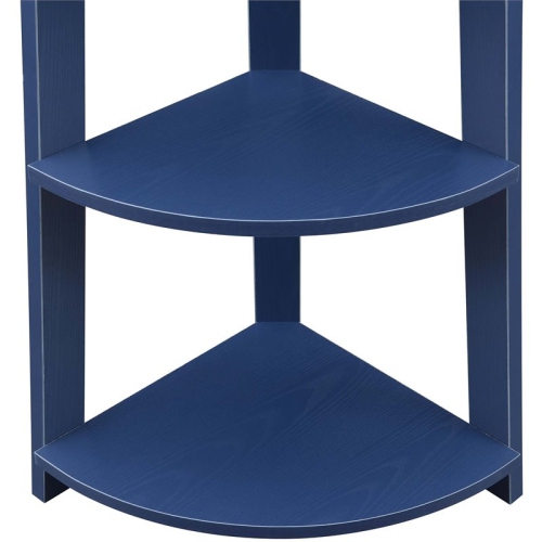 Convenience Concepts Newport 5-Tier Corner Bookshelf in Blue Wood