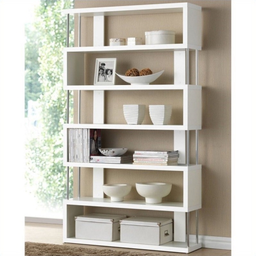 Scranton & CO 6 Shelf Modern Bookcase in White