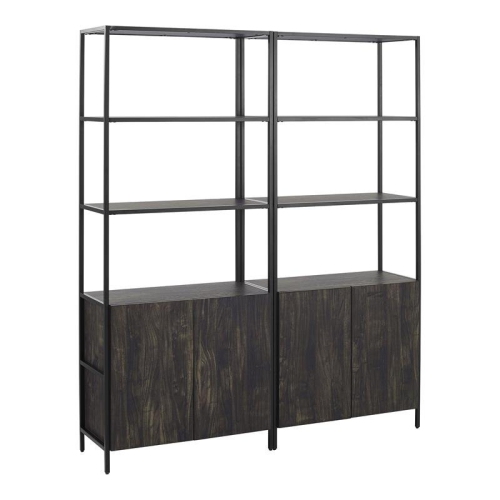 CROSLEY FURNITURE  Jacobsen 2-Piece Modern Wood Etagere Set In Ash/black In Brown