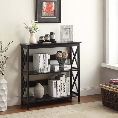 SCRANTON & CO  2 Shelf Bookcase In Glossy In Black