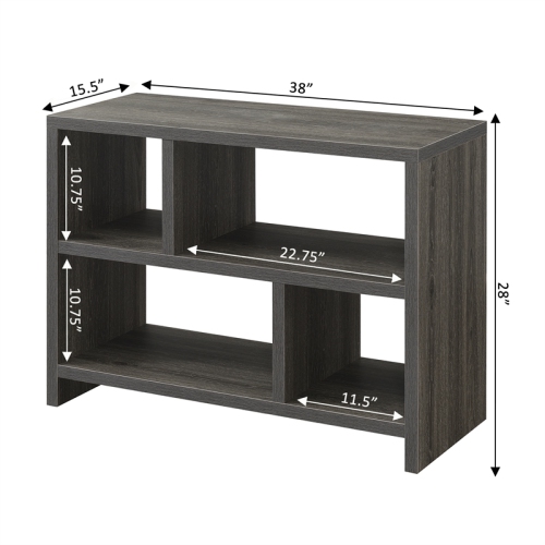 Convenience Concepts Northfield Console Three-Tier Bookcase in Gray Wood Finish