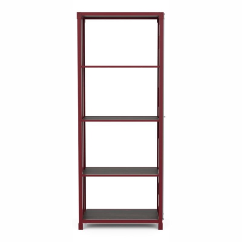 FURNITURE OF AMERICA  Mandom Modern Metal 4-Shelf Bookcase In Powder Coating In Red