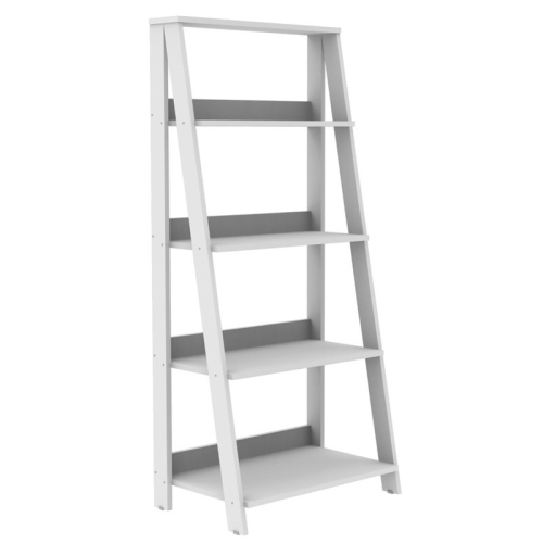 PEMBERLY ROW  4-Shelf Wood Ladder Bookcase In In White
