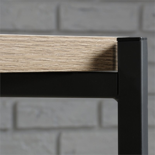 Pemberly Row Metal and Engineered Wood 4-Shelf Bookcase in Charter Oak