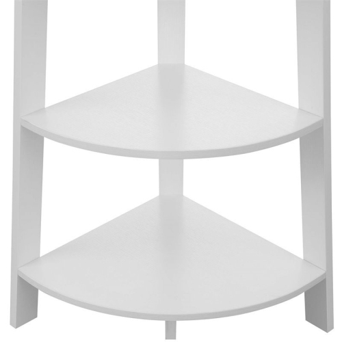 Convenience Concepts Newport 5-Tier Wide Corner Bookcase in White Wood
