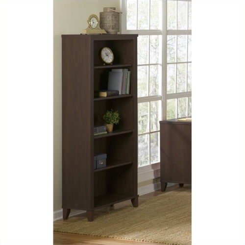 BOWERY HILL  Furniture 5 Shelf Bookcase In Mocha Cherry