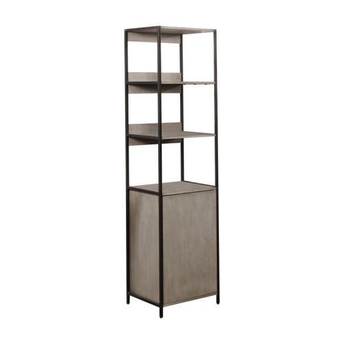 FURNITURE OF AMERICA  Groden Modern Metal And Wood 1-Cabinet Bookcase In In Gray