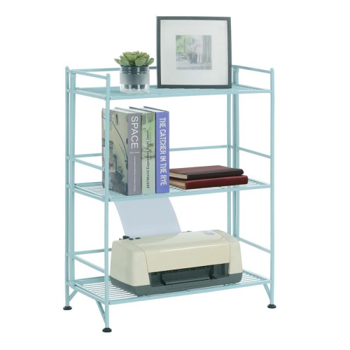 PEMBERLY ROW  Three-Tier Wide Folding Shelf In Metal In Green