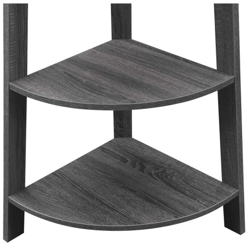 Convenience Concepts Newport 5-Tier Wide Corner Bookcase in Gray Wood