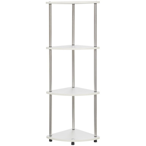 CONVENIENCE CONCEPTS  Designs2Go Four-Tier Corner Shelf In Wood Finish In White