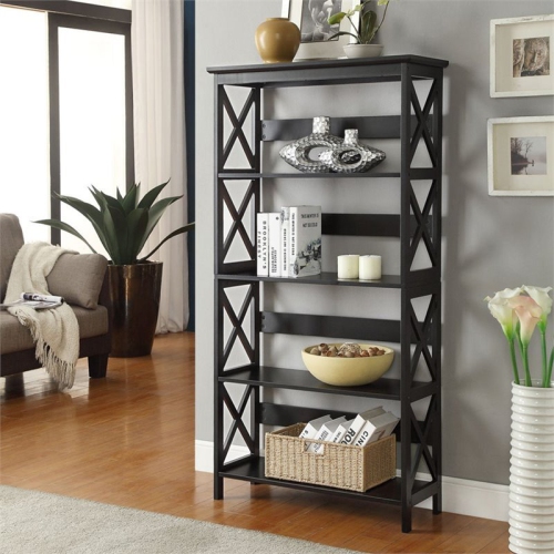 SCRANTON & CO  4 Shelf Bookcase In Glossy In Black