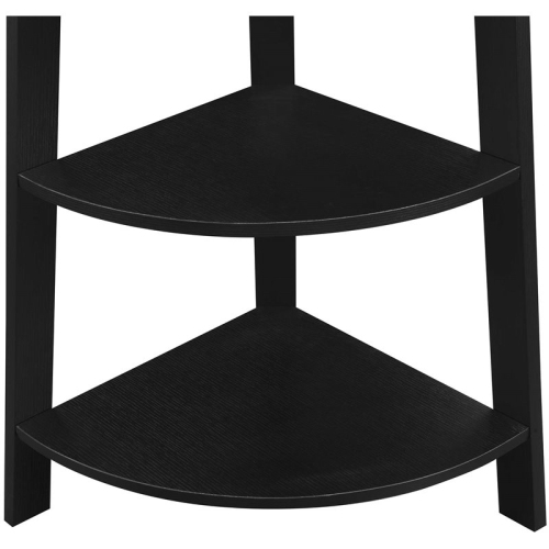 Convenience Concepts Newport 5-Tier Wide Corner Bookcase in Black Wood