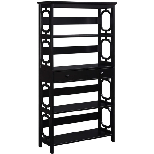 CONVENIENCE CONCEPTS  Omega 5-Tier Bookcase With Drawer In Wood In Black