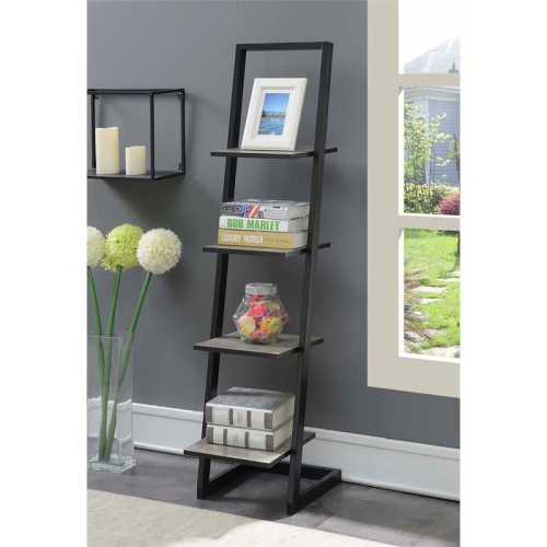 Convenience Concepts Designs2Go Four-Tier Ladder Bookshelf in Espresso Metal