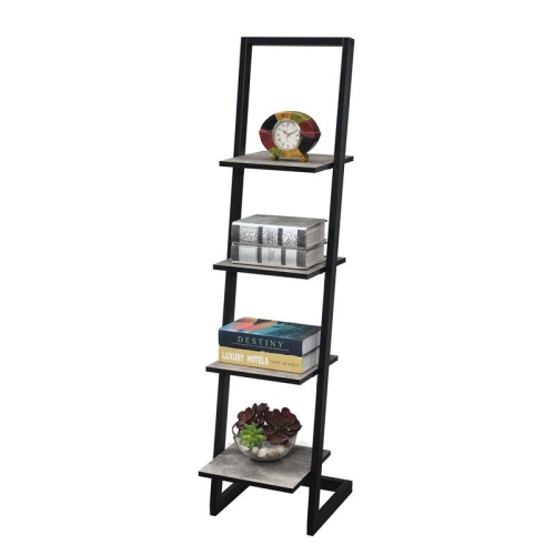 Convenience Concepts Designs2Go Four-Tier Ladder Bookshelf in Espresso Metal