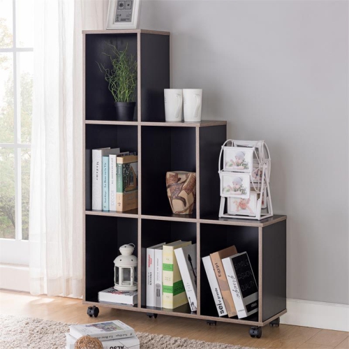 Furniture of America Chapin Wood 6-Compartment Bookcase in Cappuccino