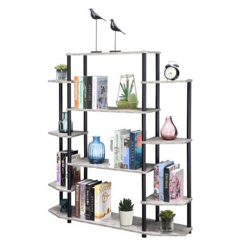 Convenience Concepts Designs2Go Wall Unit Bookshelf in Gray Faux Birch Wood