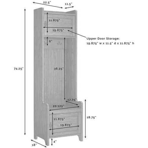 Crosley Fremont Hall Tree in Distressed White