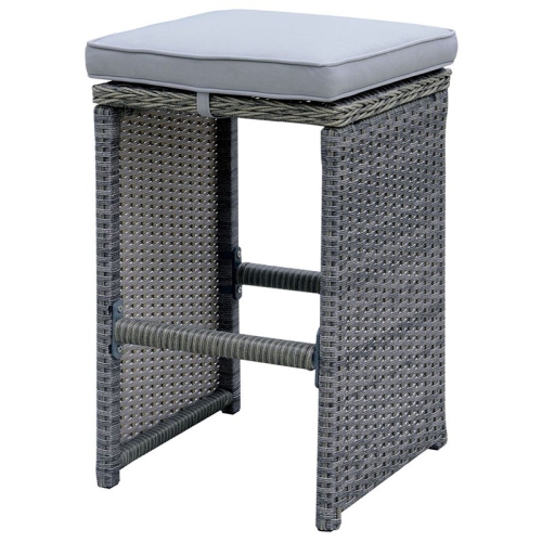 Furniture of America Zuni Rattan 29-inch Patio Bar Stool in Gray
