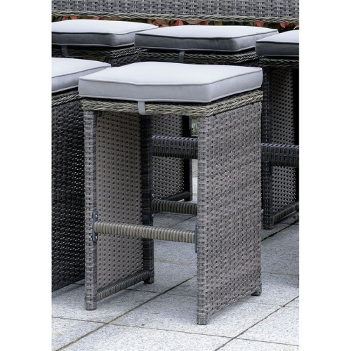 Furniture of America Zuni Rattan 29-inch Patio Bar Stool in Gray