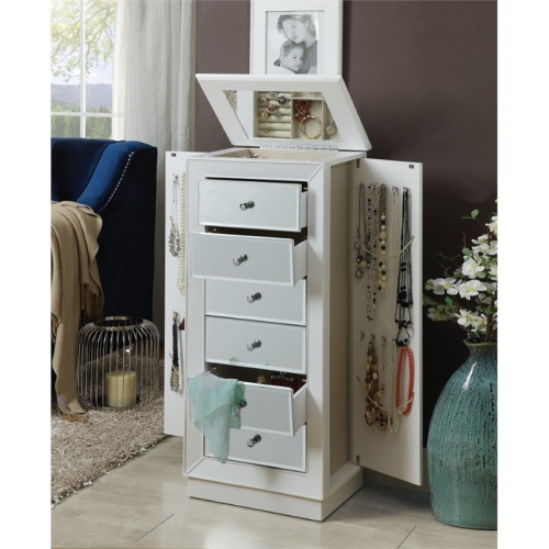Bowery Hill Jewelry Armoire in White